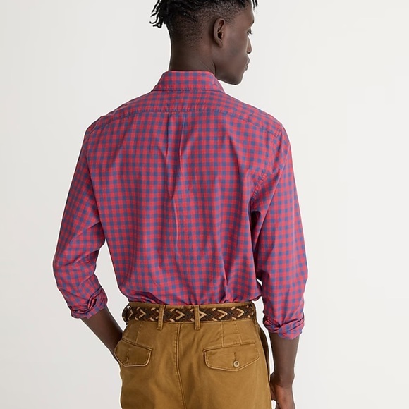 J Crew Secret Wash Cotton Poplin Shirt in Gingham Size M - Picture 4 of 5